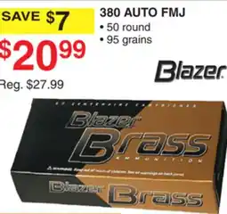 Dunham's Sports BLAZER BRASS 380 AUTO FMJ offer