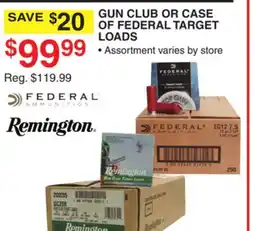 Dunham's Sports GUN CLUB CASE OF FEDERAL TARGET LOADS offer