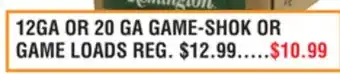 Dunham's Sports 12GA OR 20 GA GAME-SHOK OR GAME LOADS offer