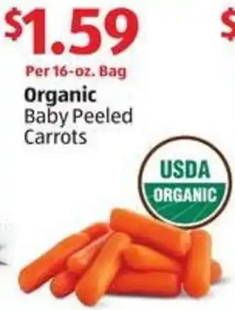 Aldi Organic Baby Peeled Carrots offer