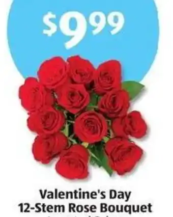 Aldi Valentine's Day 12-Stem Rose Bouquet offer