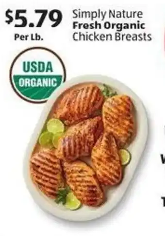 Aldi Simply Nature Fresh Organic Chicken Breasts offer