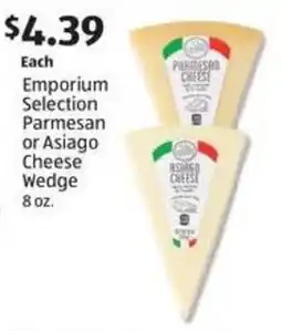 Aldi Emporium Selection Parmesan or Asiago Cheese Wedge offer