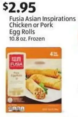 Aldi Fusia Asian Inspirations Chicken or Pork Egg Rolls offer