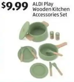 Aldi ALDI Play Wooden Kitchen Accessories Set offer