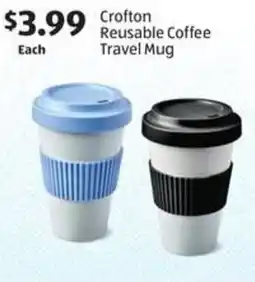 Aldi Crofton Reusable Coffee Travel Mug offer
