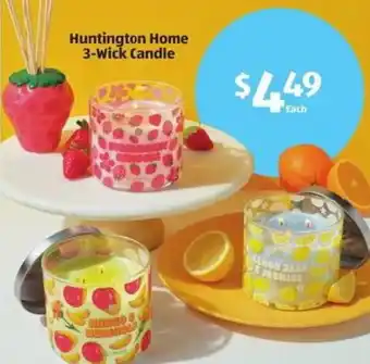 Aldi Huntington Home 3-Wick Candle offer