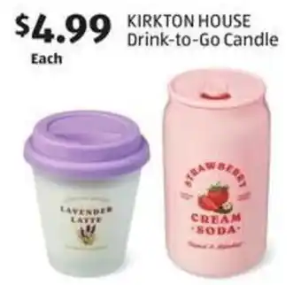 Aldi KIRKTON HOUSE Drink-to-Go Candle offer