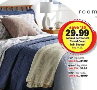 Meijer Room & Retreat 400 Thread Count Twin Sheets offer