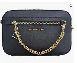 Walmart Michael Kors Women's Adult Two inside pockets leather East West Chain Crossbody Bag, Black/Large offer