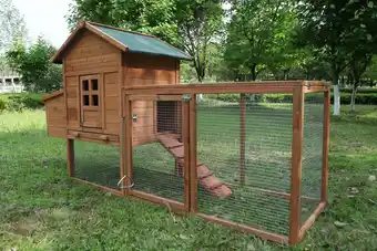 Walmart Outdoor Medium 80'' Wooden Chicken Coop Nest Box Hen House Poultry Cage Pet Hutch Garden offer