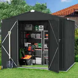 Walmart 8x6 ft Outdoor Storage Sheds, Sesslife Large Metal Tool SHed, Gray offer