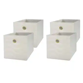 Walmart Mainstays Collapsible Quilted Fabric Cube Storage Bins (10.5 x 10.5), 4 Pack, Vanilla Dream offer