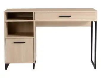 Walmart Mainstays Wood & Metal Writing Desk with 1 Drawer and 1 Door for Teen Adult,29.92 in, Natural Finish offer