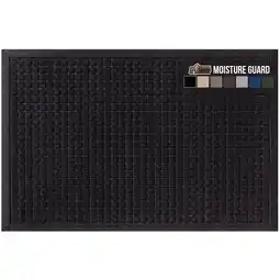 Walmart GORILLA GRIP Moisture Guard Doormat, Indoor Outdoor Rubber Backed Weather Mat, 29x17, Black offer