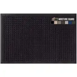 Walmart GORILLA GRIP Moisture Guard Doormat, Indoor Outdoor Rubber Backed Weather Mat, 29x17, Black offer