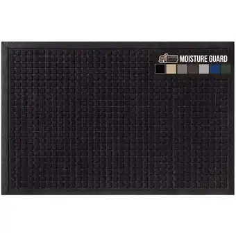 Walmart GORILLA GRIP Moisture Guard Doormat, Indoor Outdoor Rubber Backed Weather Mat, 29x17, Black offer