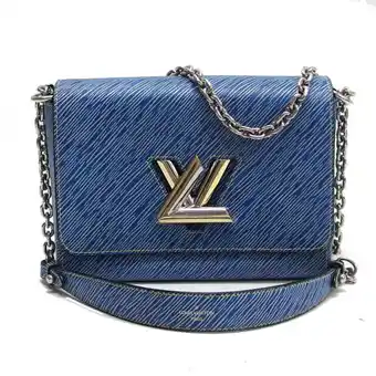 Walmart Pre-Owned Louis Vuitton Epi Denim Twist MM Chain Shoulder Bag Blue (Good) offer