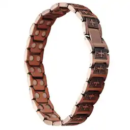 Walmart Pre-Owned Chain Link Wrist Band Heavy Metal Stainless Steel Bracelet - Rose Gold / Cross offer