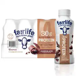 Walmart Fairlife Nutrition Plan Chocolate, 30g Protein Shake, 11.5 fl oz, 12 Pack offer