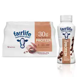 Walmart Fairlife Nutrition Plan Chocolate, 30g Protein Shake, 11.5 fl oz, 12 Pack offer