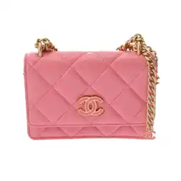 Walmart Pre-Owned CHANEL Chanel Matelasse Chain Wallet Medium Size Pink AP2635 Women's... (Good) offer