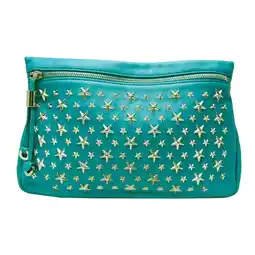 Walmart Pre-Owned Jimmy Choo ZENA Women's Leather Studded Clutch Bag Green (Good) offer