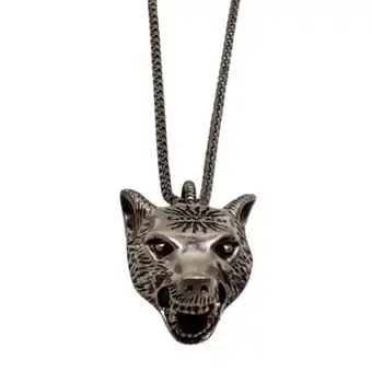 Walmart Pre-Owned GUCCI 476930 ANGER FOREST WOLF HEAD Necklace Sv.925 Anger Forest Wolf Head... (Good) offer