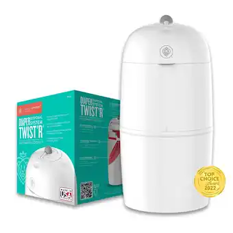 Walmart Prince Lionheart White Diaper Twist’R Diaper Pail - Outsmarts Odors with Patented Twist Technology offer