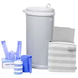 Walmart Ubbi Odor Locking Steel Baby Diaper Pail Gift Set, No Special Bags Required, Award-Winning, Gray offer