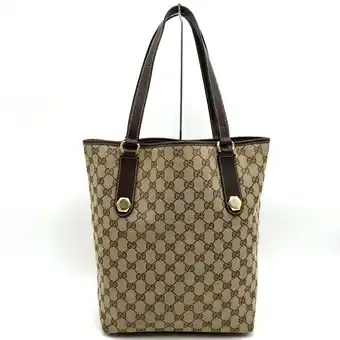 Walmart Pre-Owned GUCCI Tote Bag GG Canvas Beige Brown 153009 Women's (Good) offer