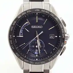 Walmart Pre-Owned SEIKO Seiko men's watch Brights SAGA235 black dial titanium dual time solar... (Good) offer