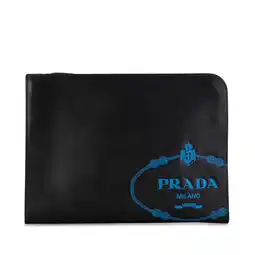 Walmart Pre-Owned Authenticated Prada Clutch Bag Saffiano Black Women offer