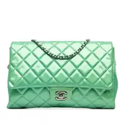 Walmart Pre-Owned Authenticated Chanel Shoulder Bag Patent Leather Light Green Women (Good) offer