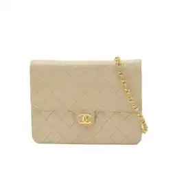 Walmart Pre-Owned Chanel Matelasse Chain Shoulder Bag, Lambskin, Beige, A03570, Complementary... (Good) offer