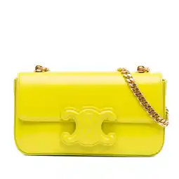 Walmart Pre-Owned Authenticated Celine Shoulder Bag Calf Neon Yellow Women (Good) offer