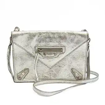 Walmart Pre-Owned Balenciaga Paper Triple XS 398815 Women's Leather Shoulder Bag Silver (Good) offer