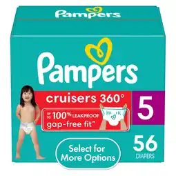 Walmart Pampers Cruisers 360 Pull-On Baby Diapers Size 5, 56 Count (Select for More Options) offer