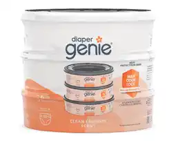 Walmart Diaper Genie Diaper Pail Round Refills,Clean Laundry Scent,3 Pk, 720 ct, Orange offer