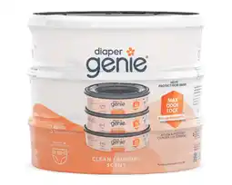 Walmart Diaper Genie Diaper Pail Round Refills,Clean Laundry Scent,3 Pk, 720 ct, Orange offer