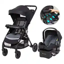 Walmart Baby Trend Sonar Seasons Travel System with EZ-Lift 35 Infant Car Seat - Journey Black - Black offer