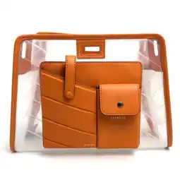 Walmart Pre-Owned Fendi Customization Bag Peekaboo Cover Hand Bag Orange x clear (Fair) offer