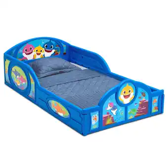 Walmart Baby Shark Plastic Sleep and Play Plastic Toddler Bed with Attached Guardrails - Toddler Size Bed offer