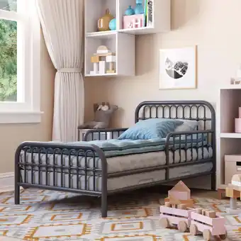 Walmart Little Seeds Monarch Hill Ivy Metal Toddler Bed, Graphite Gray offer