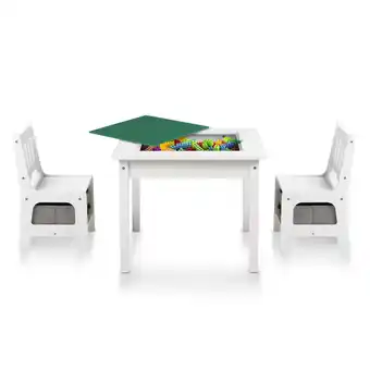 Walmart AILEEKISS 2-in-1 Kids Activity Table and Chair Set, White offer