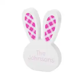 Walmart Fun Express Personalized Family Name Gingham Easter Bunny Tabletop Decoration offer