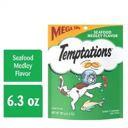 Walmart Temptations Classic Seafood Medley Flavor Crunchy Treats for Cats Mega Size, 6.3 oz Pouch offer