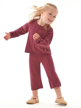 Walmart Modern Moments by Gerber Toddler Girl Pointelle Sweater and Pant Set, 2-Piece, Sizes 12 Months - 5T offer