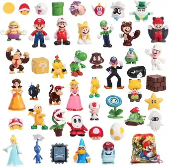 Walmart Guvpev: Mario Action Figures Playset, PVC Collectibles (2.2) (48 Piece) offer