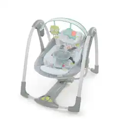 Walmart Ingenuity Swing 'n Go Portable 5-Speed Baby Swing Infant Seat with Music - Hugs & Hoots (Unisex) offer